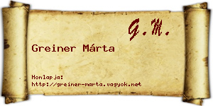 Greiner Márta névjegykártya